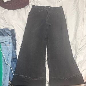 Black Wide-Leg Jeans and blue wide-leg jeans